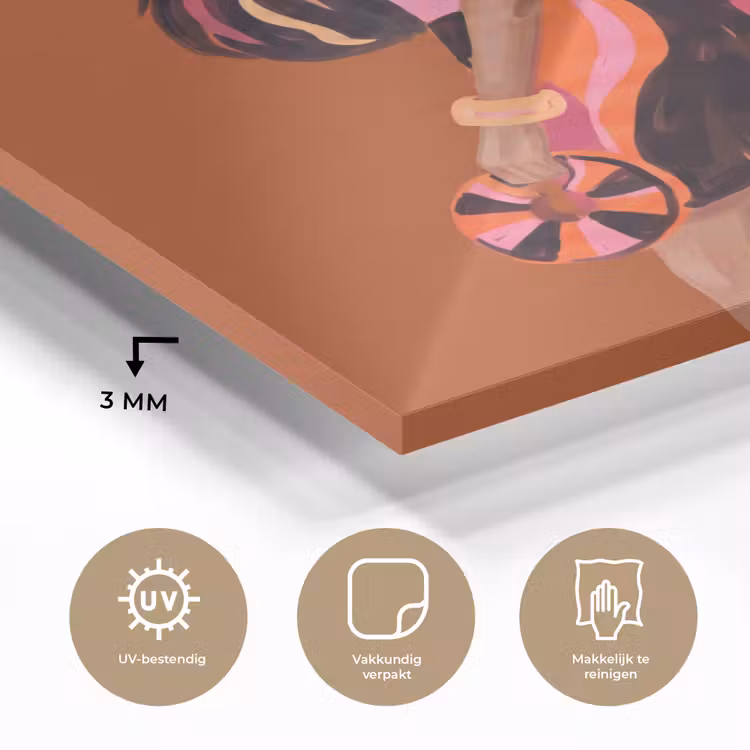 Glas schilderij - Mensen - Duo - Mode - Illustratie - Kleurrijk — 3