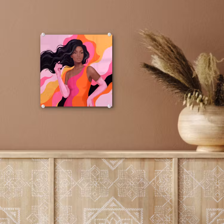 Glas schilderij - Vrouw - Portret - Kleurrijk - Modern - Kunst — 6