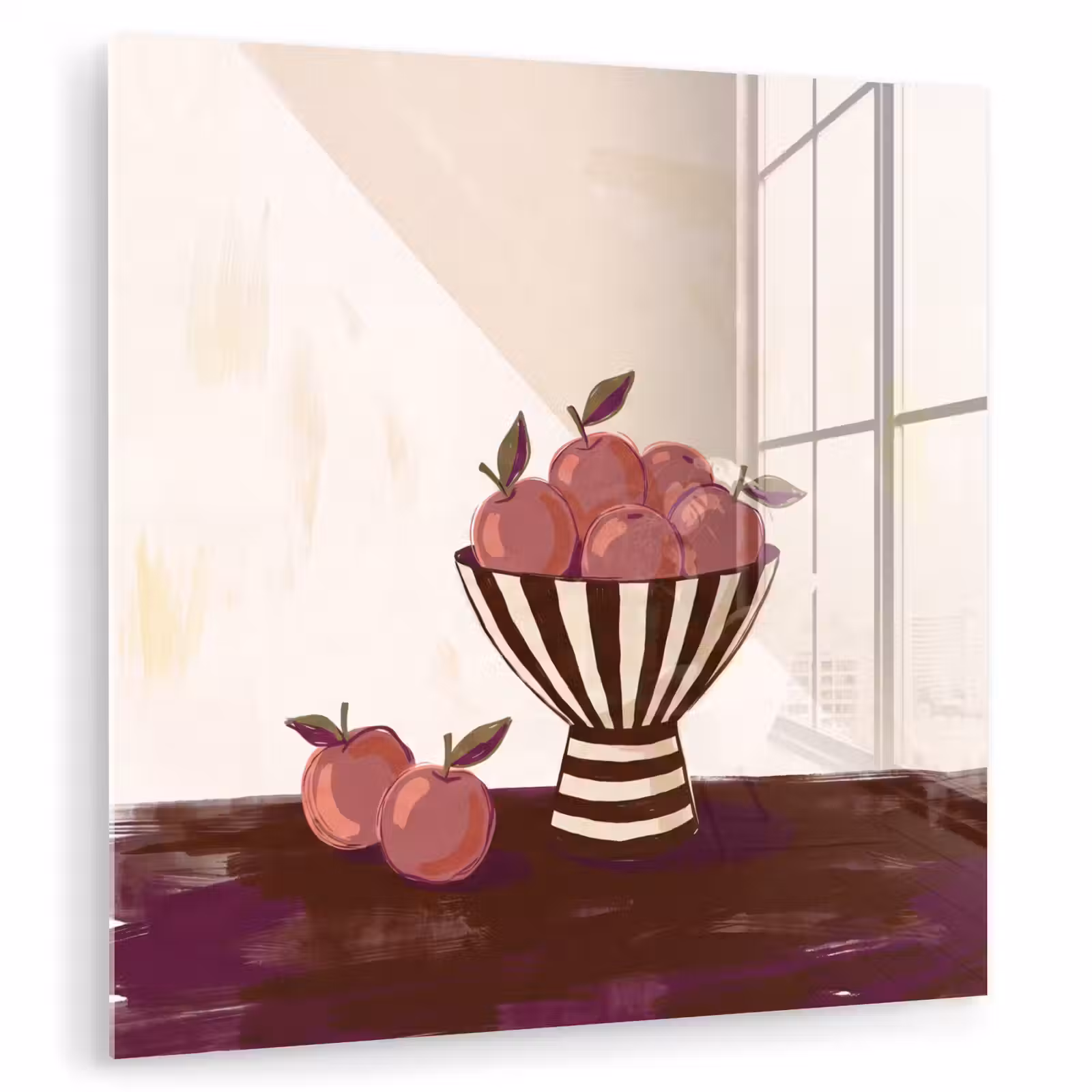 Glas schilderij - Eten - Schaal - Stilleven - Modern - Rood — 1