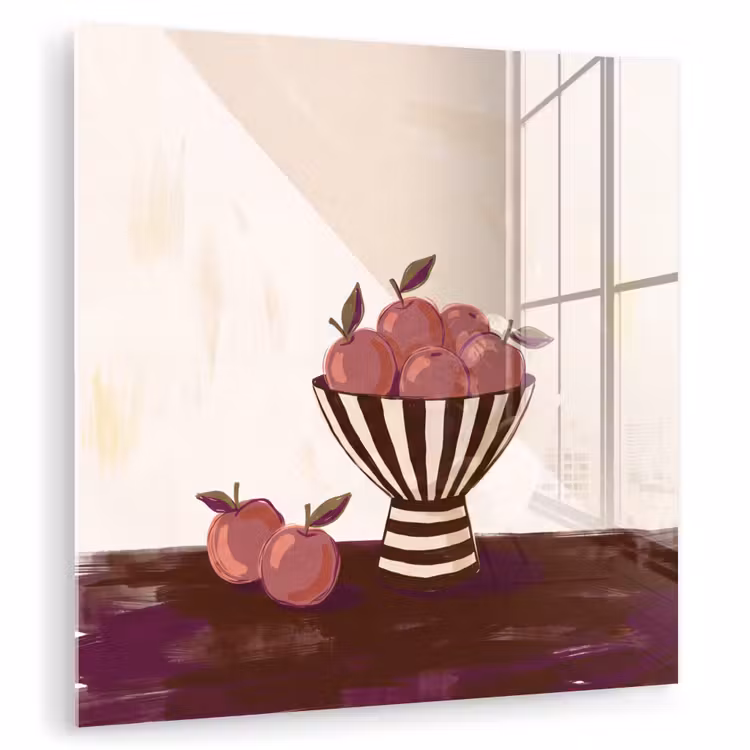 Glas schilderij - Eten - Schaal - Stilleven - Modern - Rood — 1