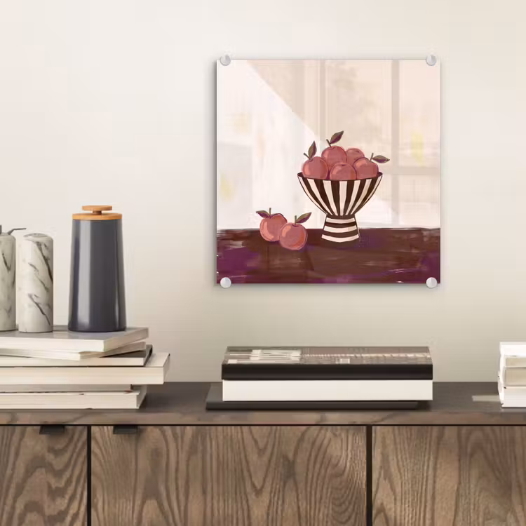 Glas schilderij - Eten - Schaal - Stilleven - Modern - Rood — 2