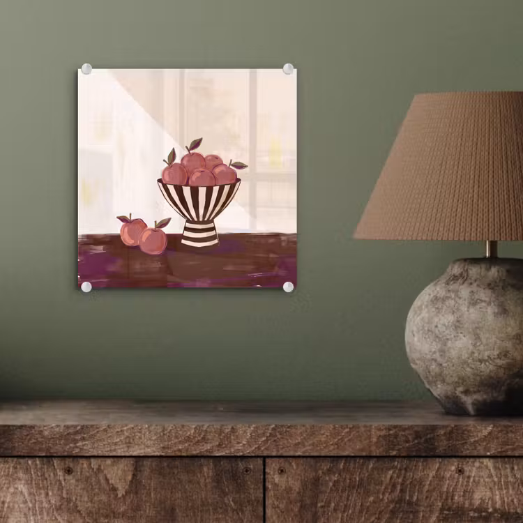 Glas schilderij - Eten - Schaal - Stilleven - Modern - Rood — 4
