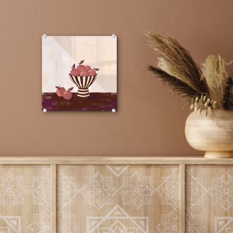 Glas schilderij - Eten - Schaal - Stilleven - Modern - Rood — 6