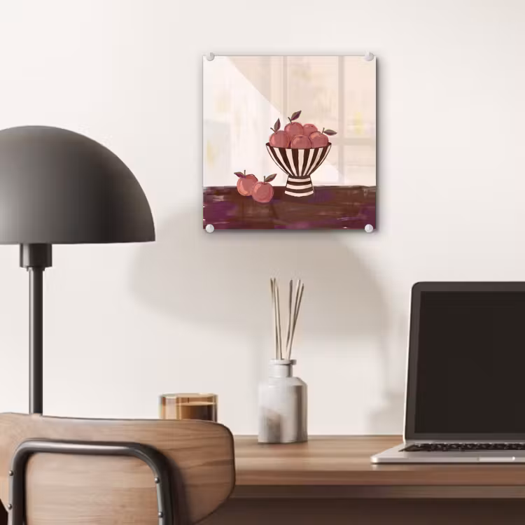 Glas schilderij - Eten - Schaal - Stilleven - Modern - Rood — 7