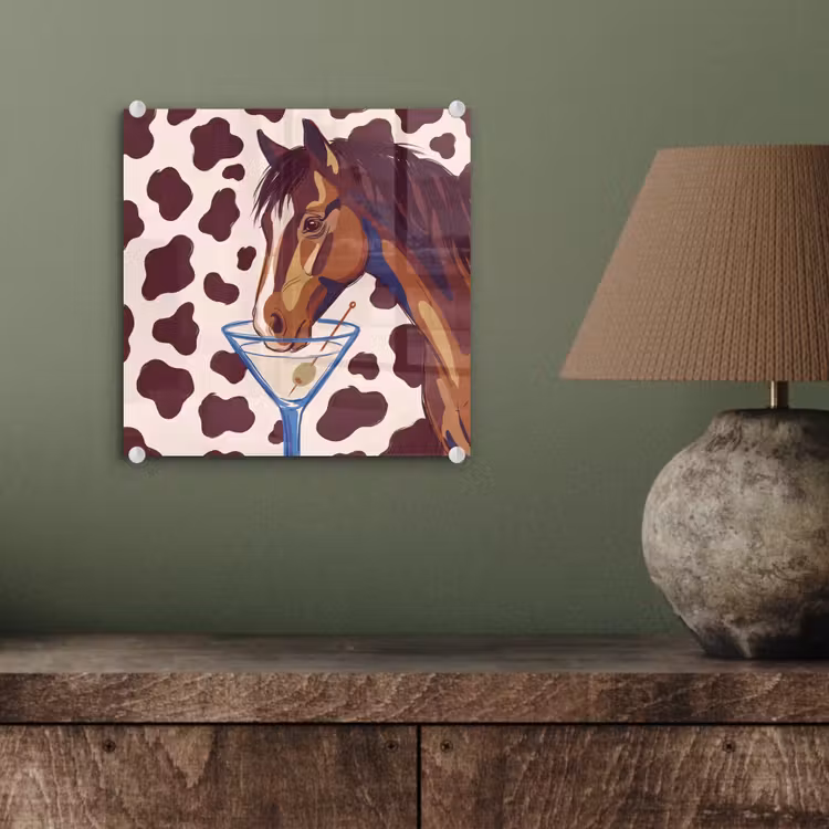 Glas schilderij - Paard - Martini - Dieren - Abstract - Bruin — 4