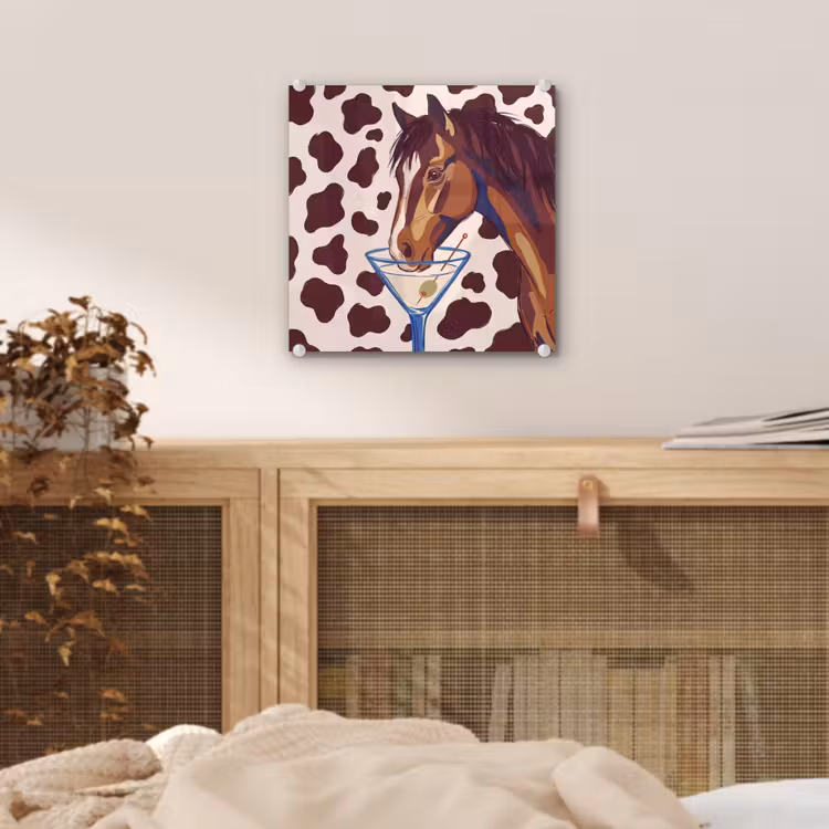 Glas schilderij - Paard - Martini - Dieren - Abstract - Bruin — 5