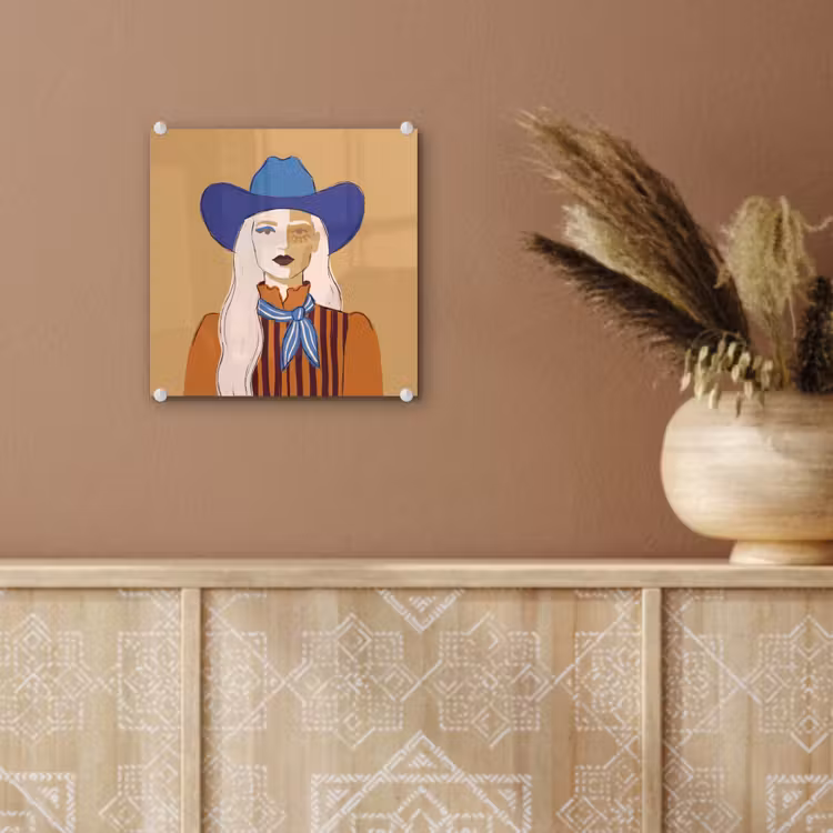 Glas schilderij - Vrouw - Portret - Abstract - Kleurrijk - Modern — 6