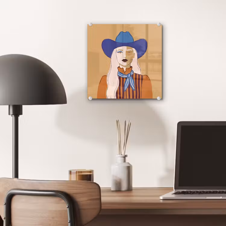 Glas schilderij - Vrouw - Portret - Abstract - Kleurrijk - Modern — 7