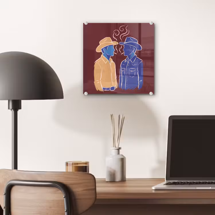 Glas schilderij - Mensen - Profiel - Sigaret - Abstract - Kunst — 7
