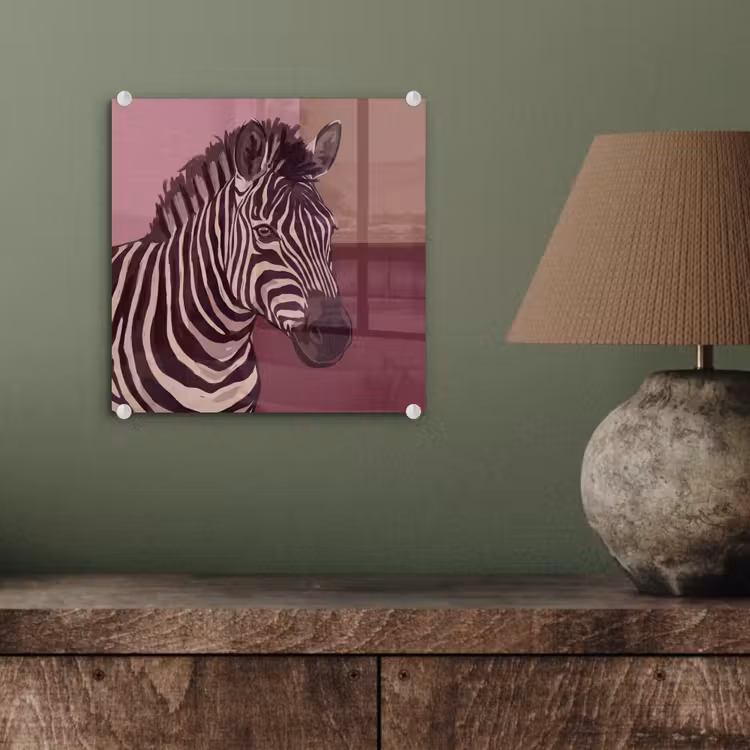 Glas schilderij - Dieren - Zebrahoofd - Wildlife - Modern - Bruin — 4