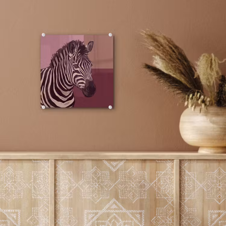 Glas schilderij - Dieren - Zebrahoofd - Wildlife - Modern - Bruin — 6