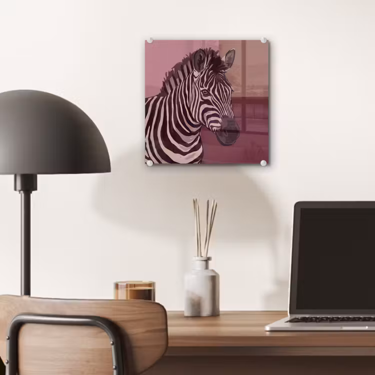 Glas schilderij - Dieren - Zebrahoofd - Wildlife - Modern - Bruin — 7