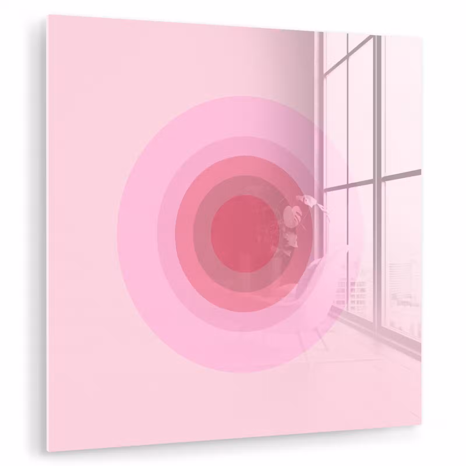 Glas schilderij - Patroon - Cirkels - Abstract - Roze - Modern — 1