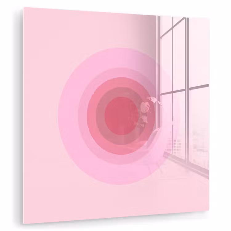 Glas schilderij - Patroon - Cirkels - Abstract - Roze - Modern — 1