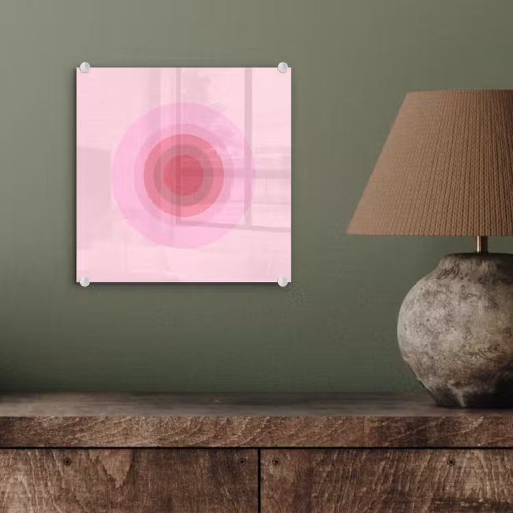 Glas schilderij - Patroon - Cirkels - Abstract - Roze - Modern — 4