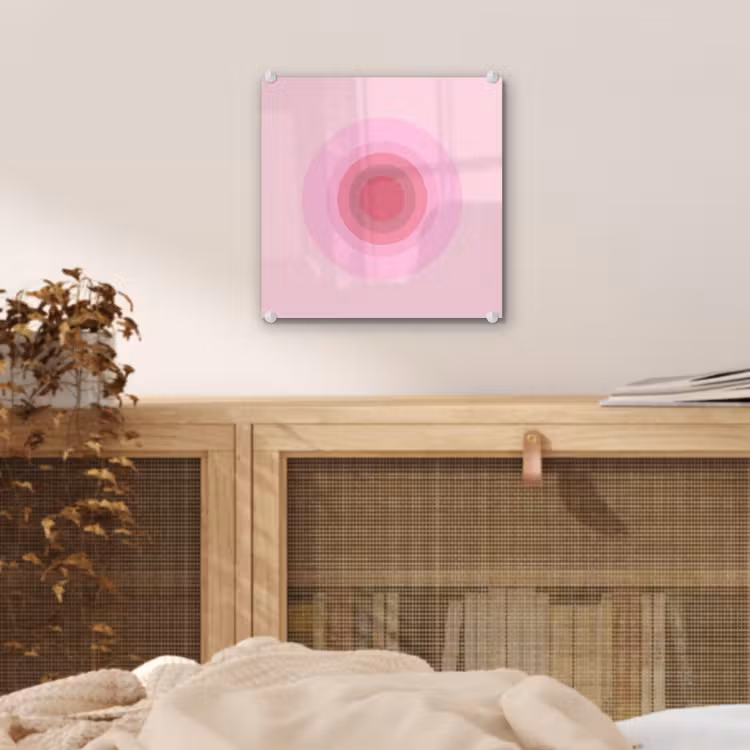 Glas schilderij - Patroon - Cirkels - Abstract - Roze - Modern — 5