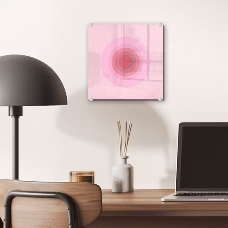 Glas schilderij - Patroon - Cirkels - Abstract - Roze - Modern — 7