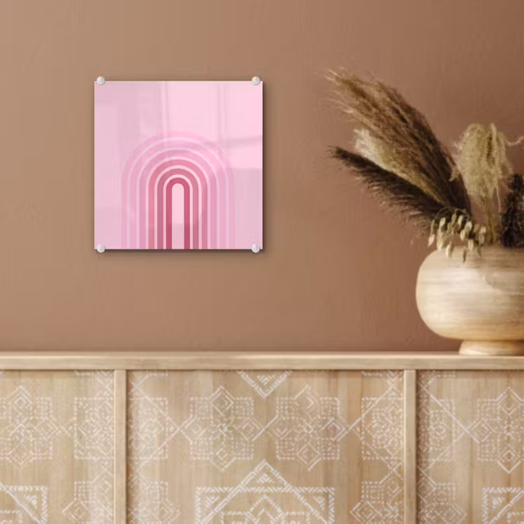 Glas schilderij - Regenboog - Roze - Abstract - Modern - Minimalistisch — 6