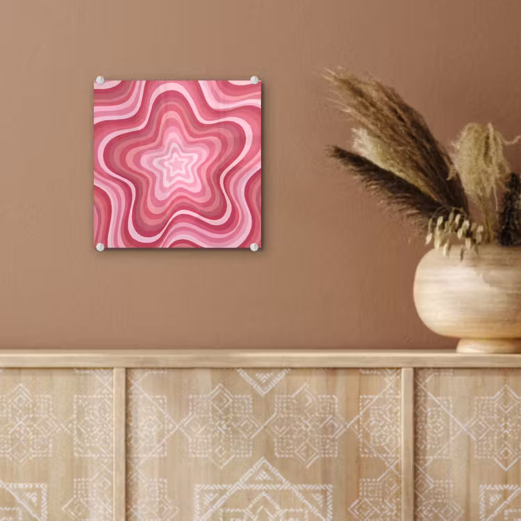 Glas schilderij - Ster - Golvend - Abstract - Roze — 6