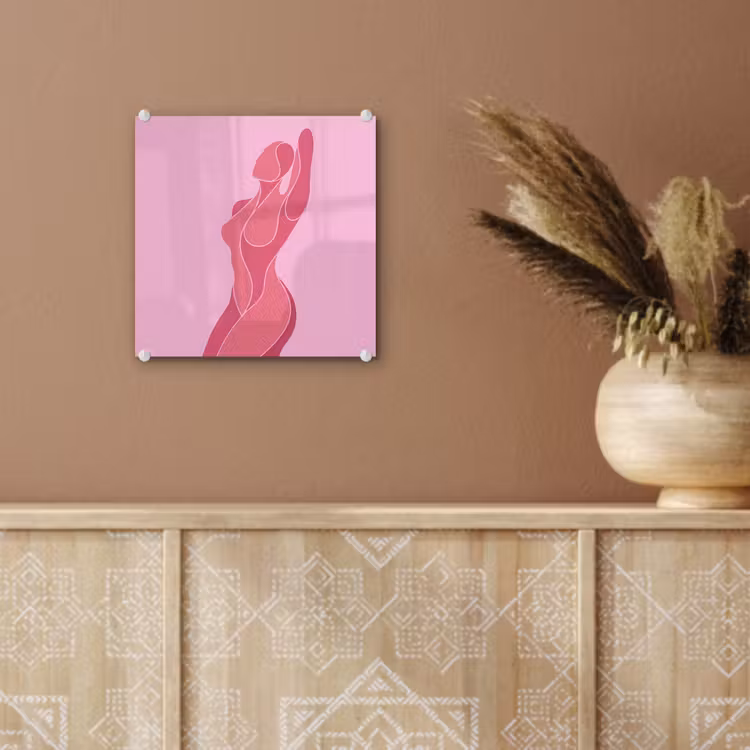 Glas schilderij - Vrouw - Lichaam - Abstract - Roze — 6