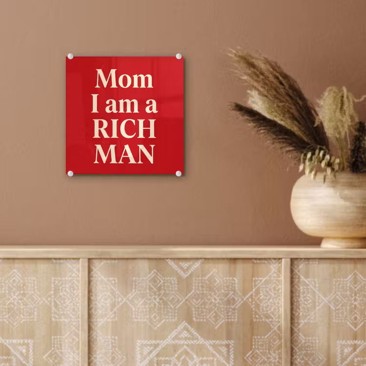 Glas schilderij - Tekst - Rijkdom - Motivatie - Rood - Modern — 6