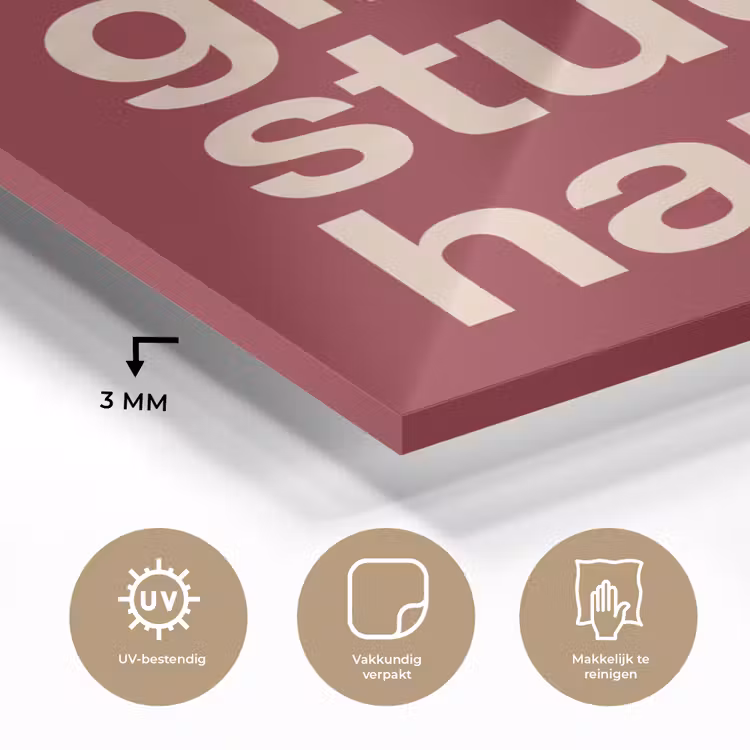 Glas schilderij - Tekst - Studie - Motivatie - Modern - Rood — 3