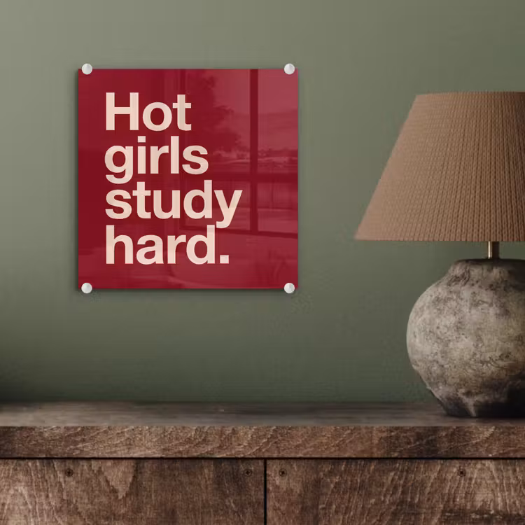 Glas schilderij - Tekst - Studie - Motivatie - Modern - Rood — 4
