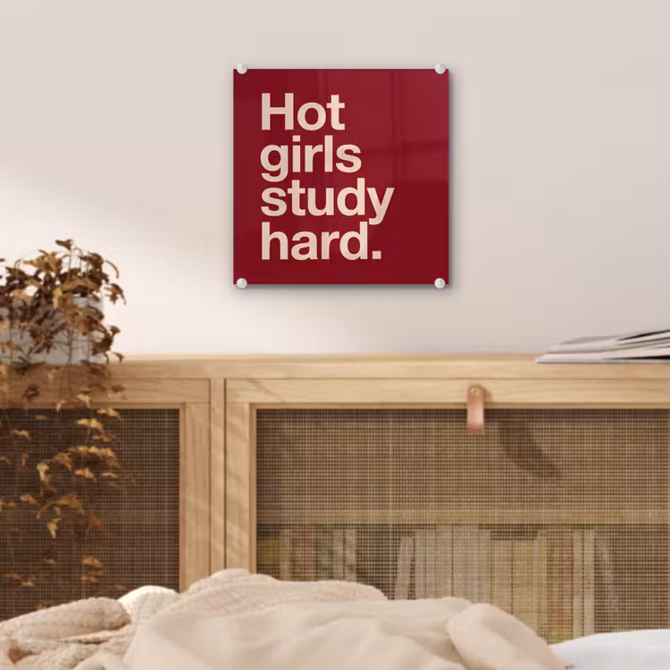 Glas schilderij - Tekst - Studie - Motivatie - Modern - Rood — 5