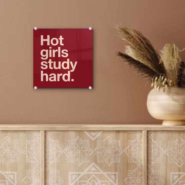 Glas schilderij - Tekst - Studie - Motivatie - Modern - Rood — 6