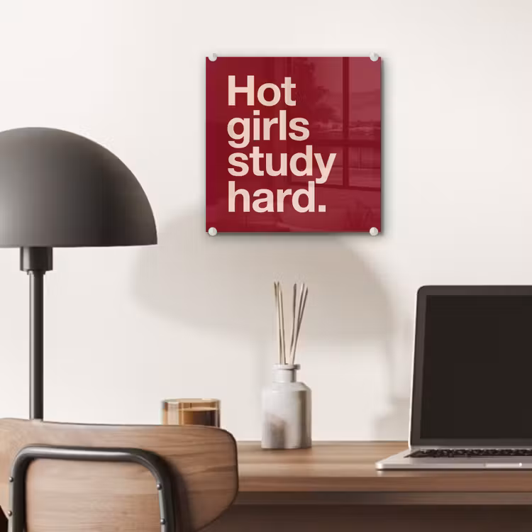 Glas schilderij - Tekst - Studie - Motivatie - Modern - Rood — 7