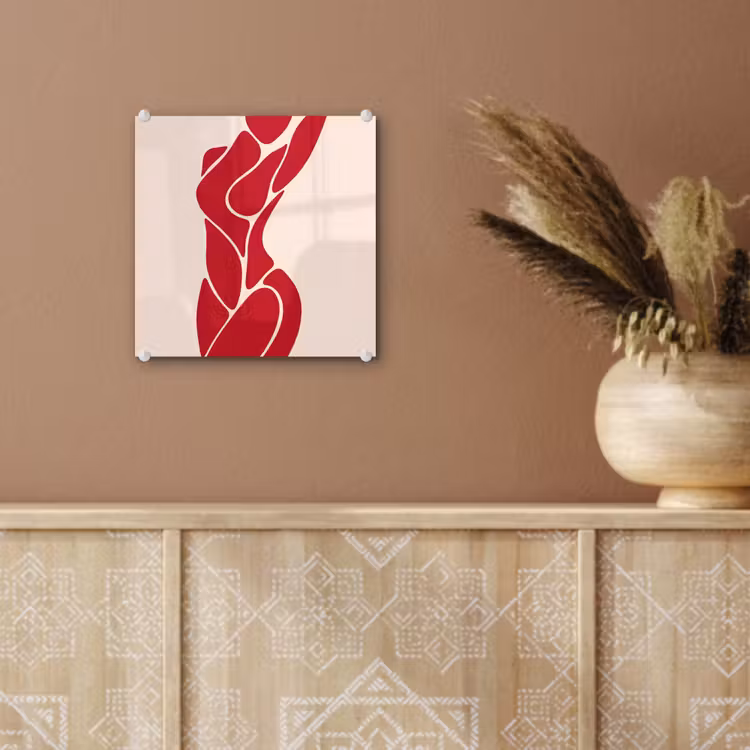 Glas schilderij - Vrouw - Figuur - Abstract - Modern - Rood — 6