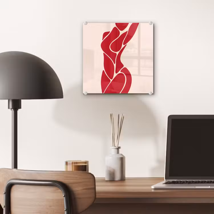 Glas schilderij - Vrouw - Figuur - Abstract - Modern - Rood — 7