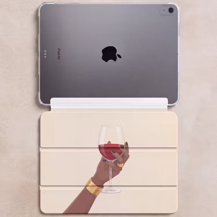 iPad hoes - Vrouw - Wijn - Glas - Illustratie - Rood — 6