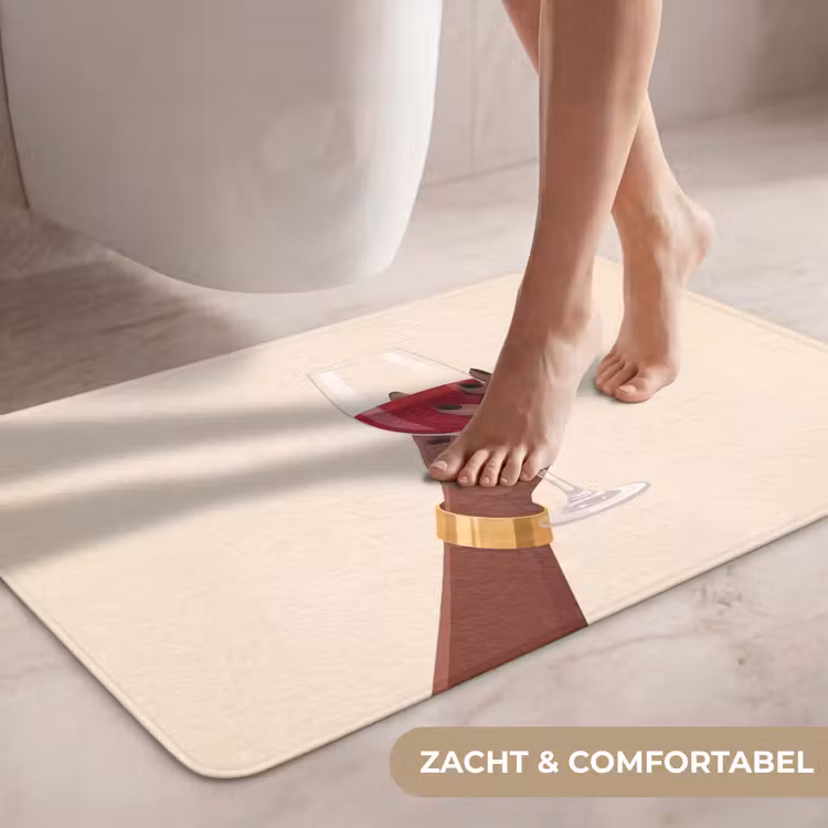 Wc Mat - Vrouw - Wijn - Glas - Illustratie - Rood — 7