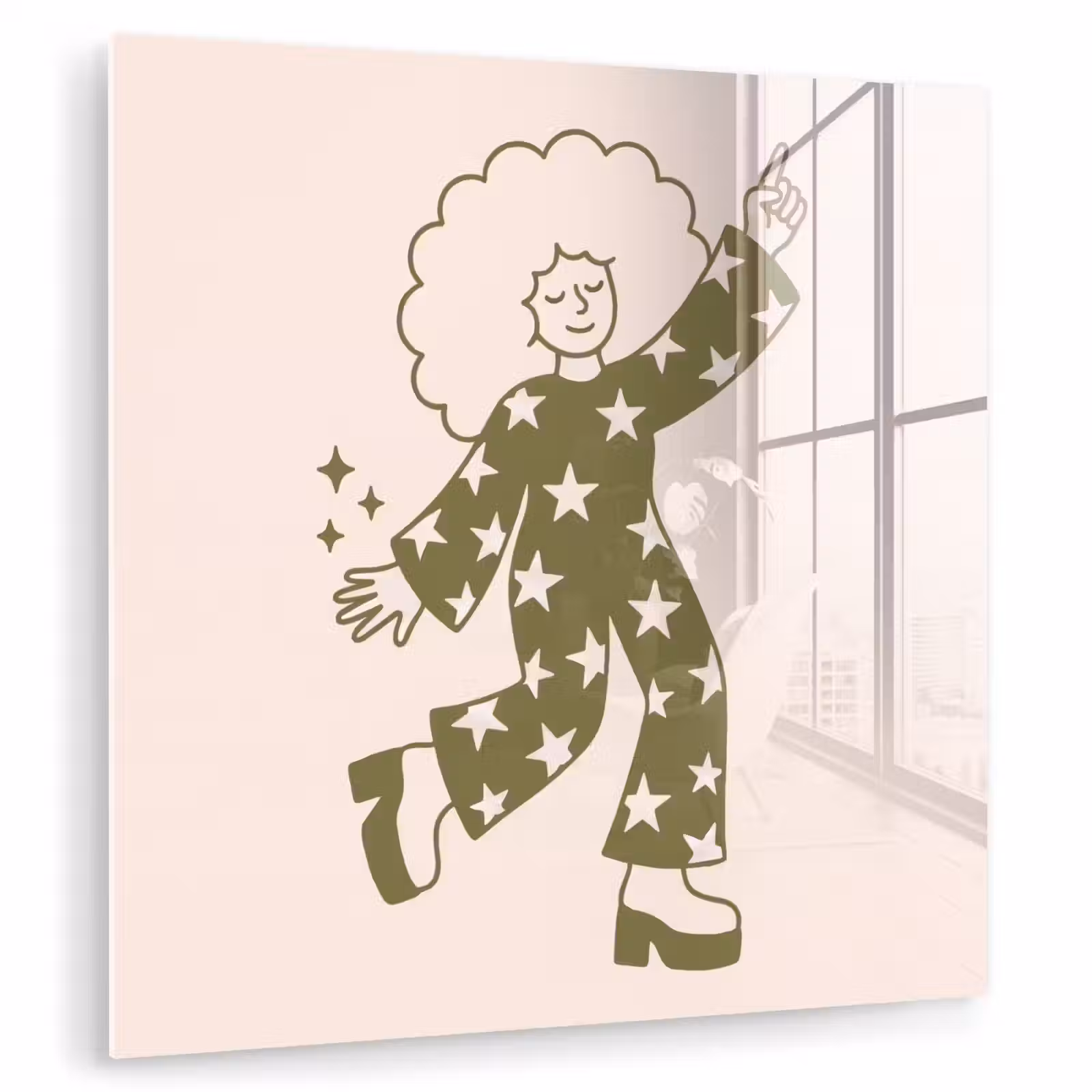 Glas schilderij - Mensen - Dansend - Feest - Vintage - Groen — 1