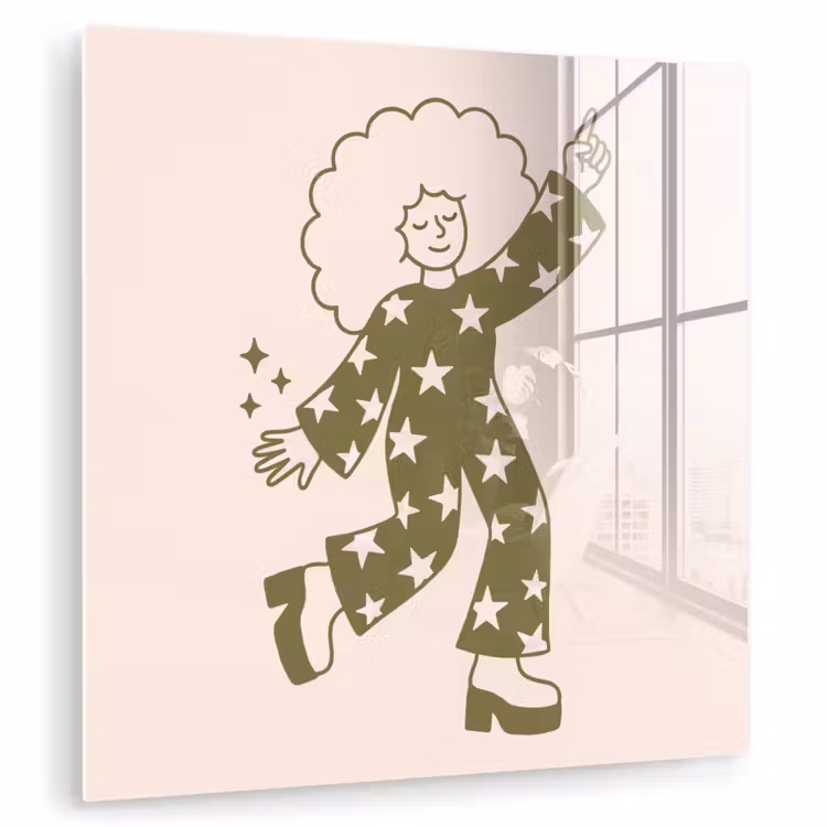Glas schilderij - Mensen - Dansend - Feest - Vintage - Groen — 1