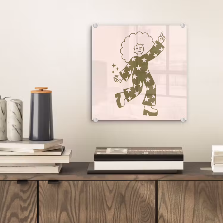 Glas schilderij - Mensen - Dansend - Feest - Vintage - Groen — 2