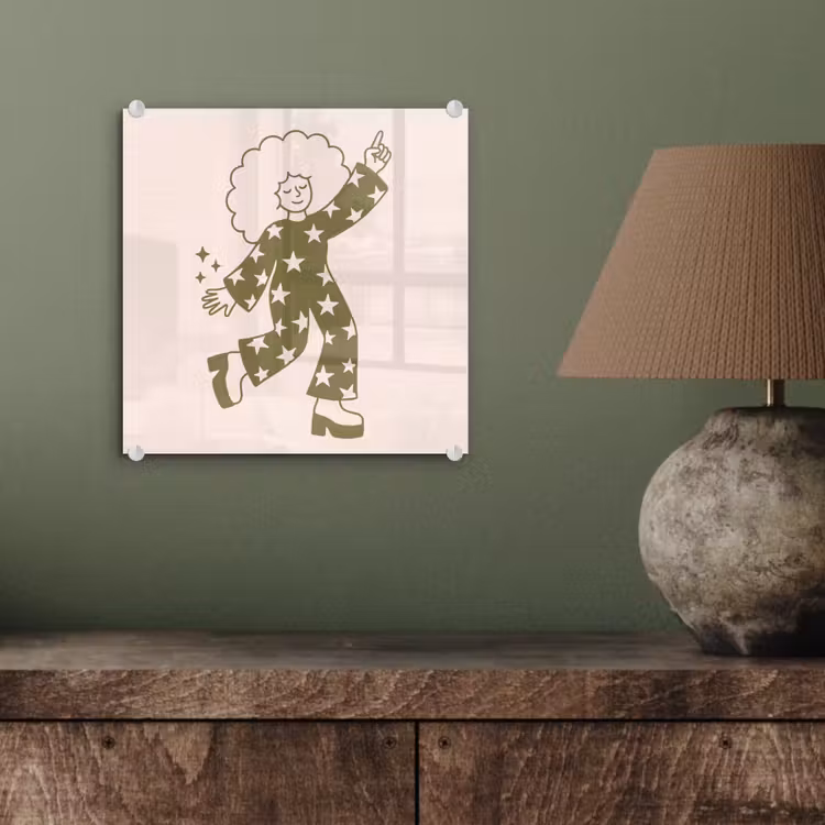 Glas schilderij - Mensen - Dansend - Feest - Vintage - Groen — 4
