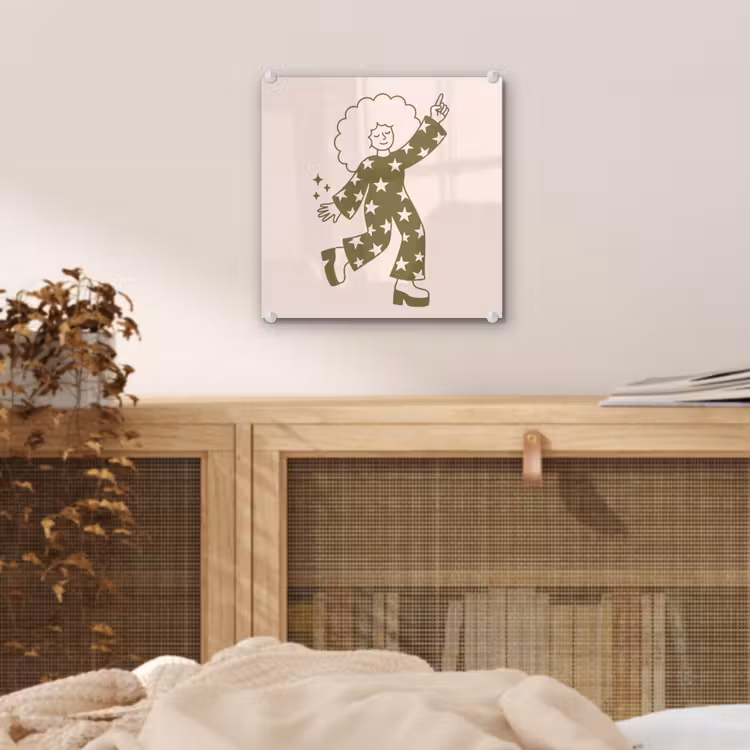 Glas schilderij - Mensen - Dansend - Feest - Vintage - Groen — 5