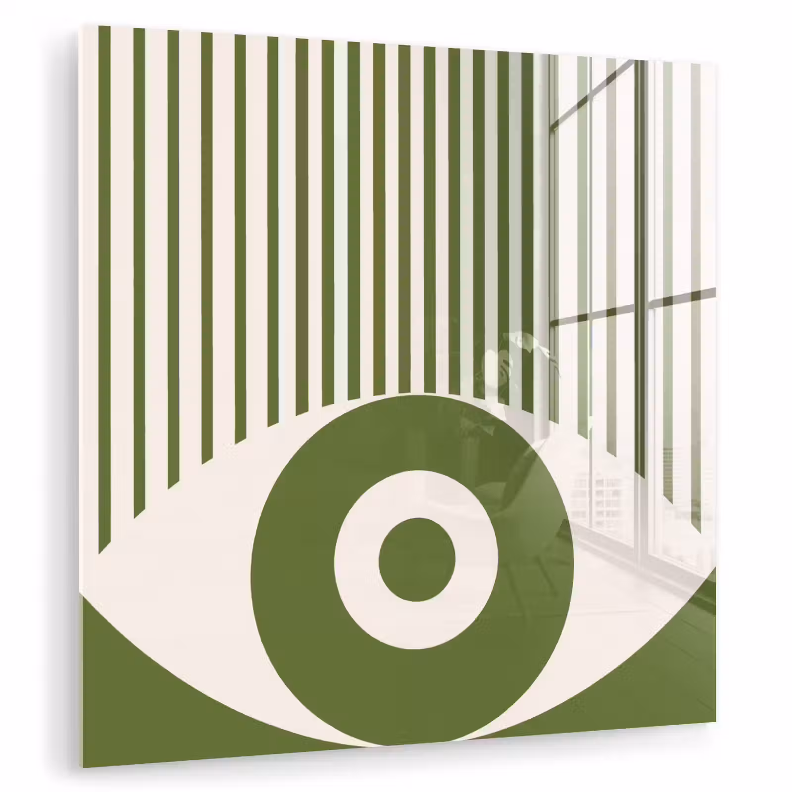 Glas schilderij - Abstract - Oog - Strepen - Modern - Groen — 1