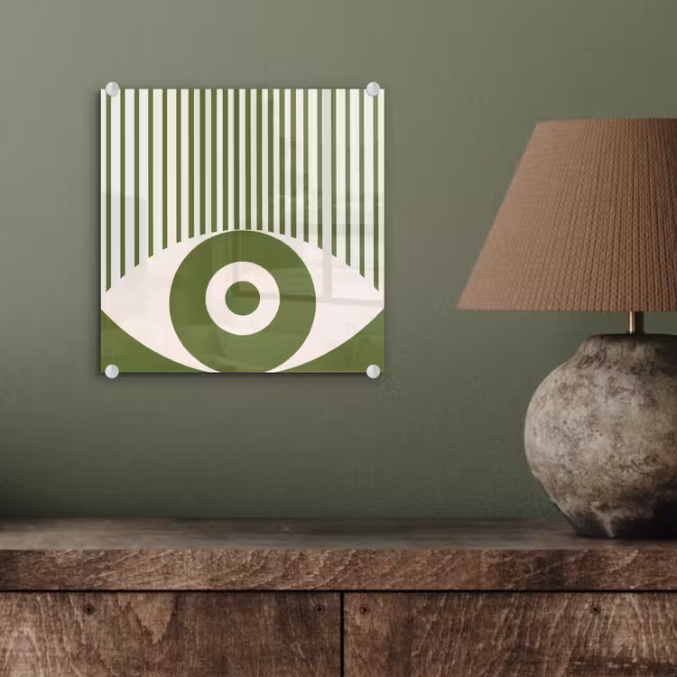 Glas schilderij - Abstract - Oog - Strepen - Modern - Groen — 4
