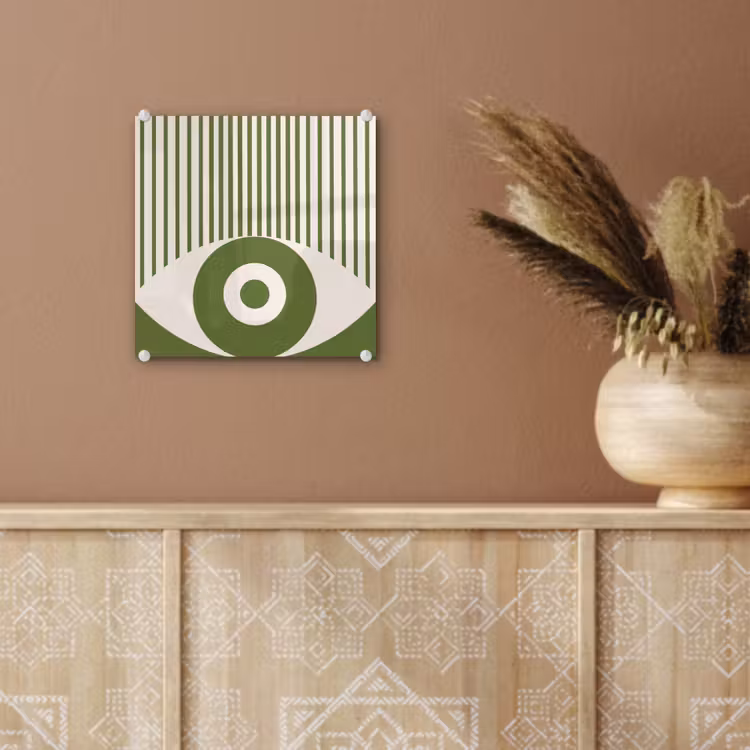 Glas schilderij - Abstract - Oog - Strepen - Modern - Groen — 6