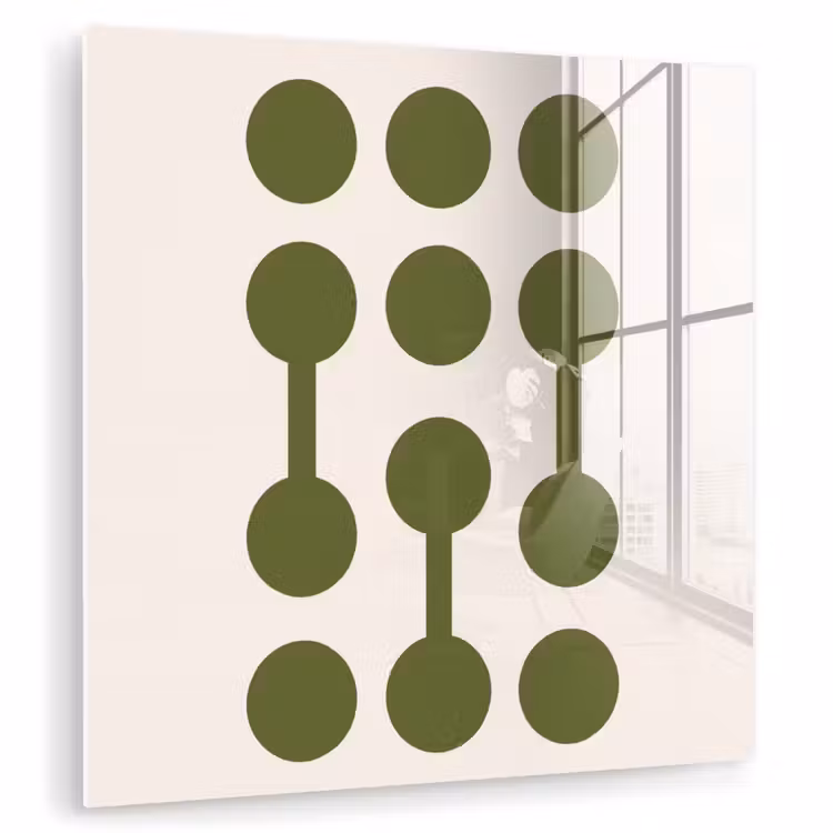 Glas schilderij - Cirkels - Geometrisch - Abstract - Modern - Groen — 1