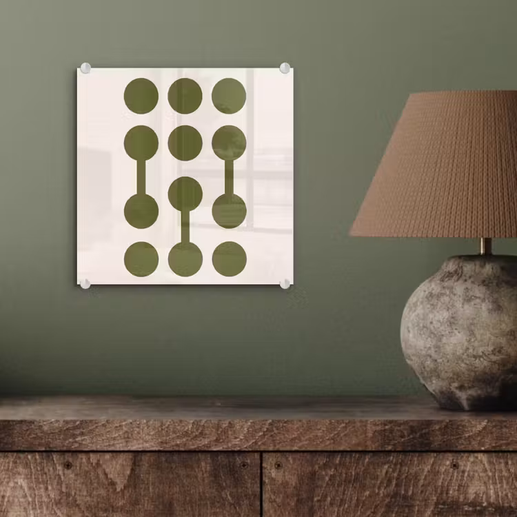 Glas schilderij - Cirkels - Geometrisch - Abstract - Modern - Groen — 4