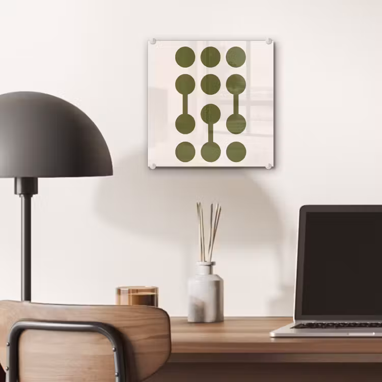 Glas schilderij - Cirkels - Geometrisch - Abstract - Modern - Groen — 7