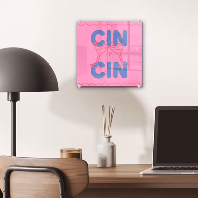 Glas schilderij - Drank - Glazen - Proost - Modern - Roze — 7