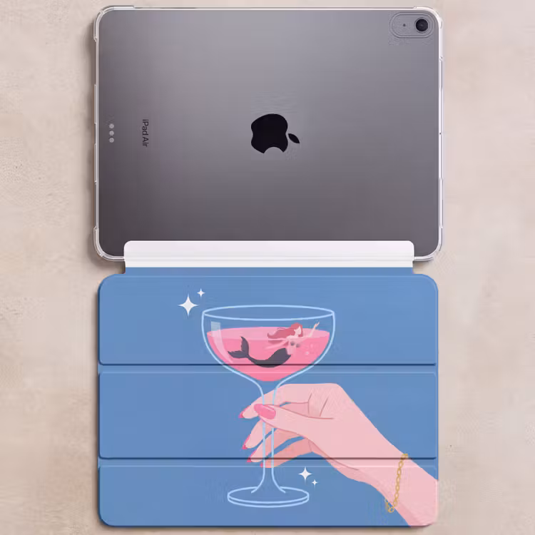 iPad hoes - Vrouw - Glas - Abstract - Roze - Blauw — 6