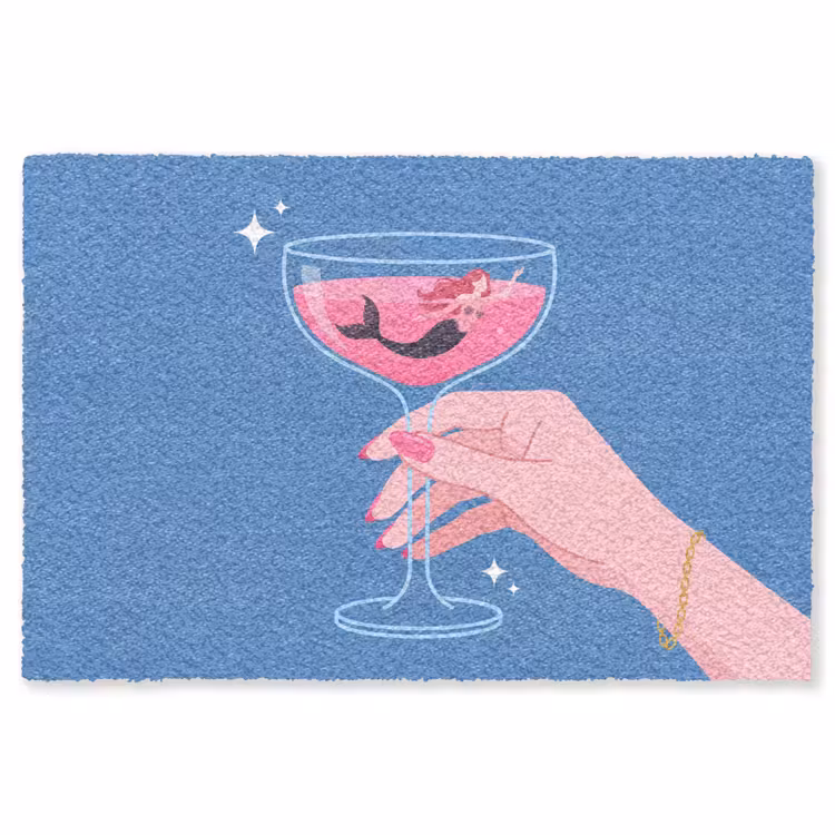 Vloerkleed - Vrouw - Glas - Abstract - Roze - Blauw — 1