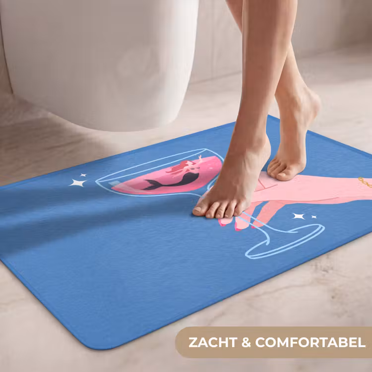 Wc Mat - Vrouw - Glas - Abstract - Roze - Blauw — 7