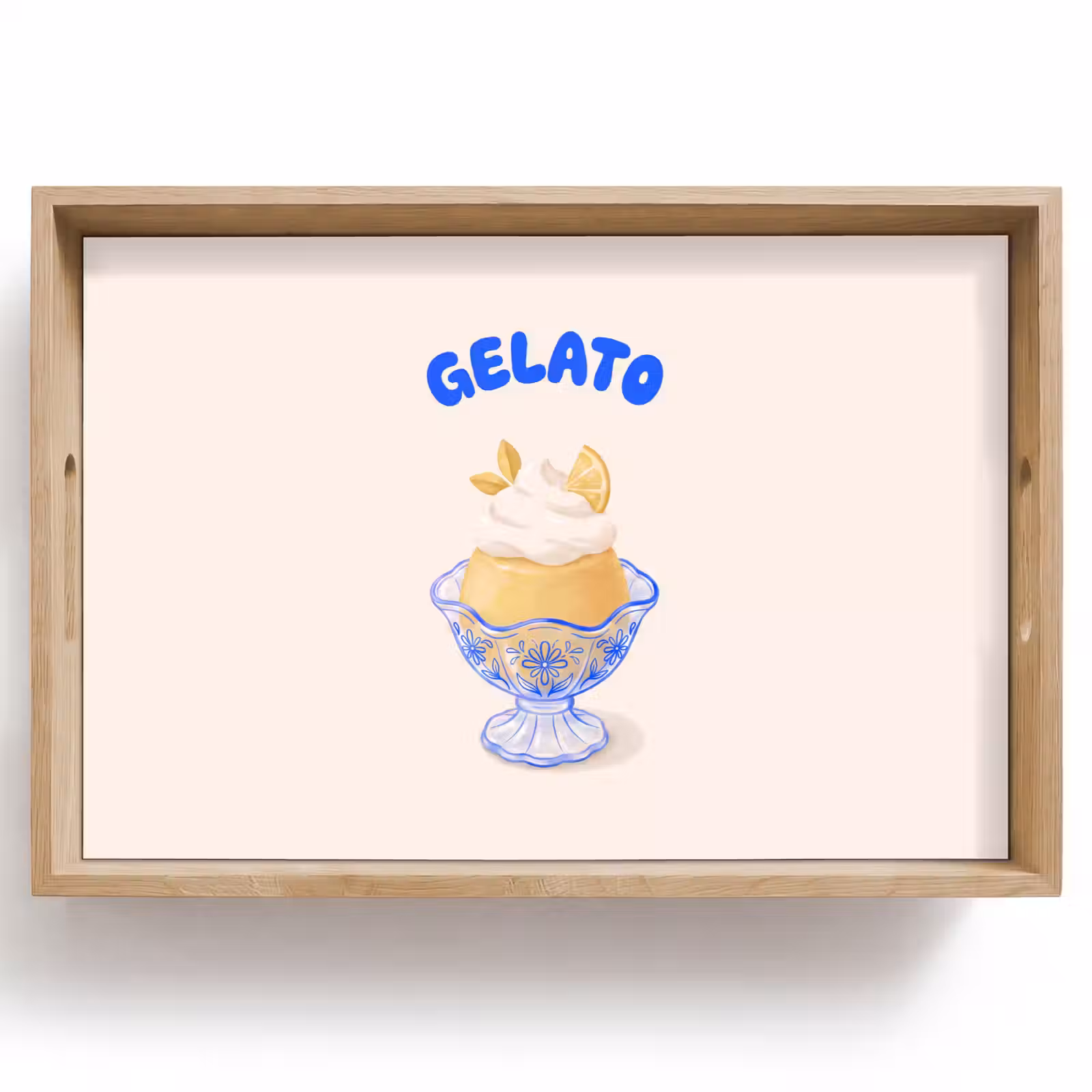 Dienblad - IJs - Citroen - Illustratie - Geel - Dessert — 1